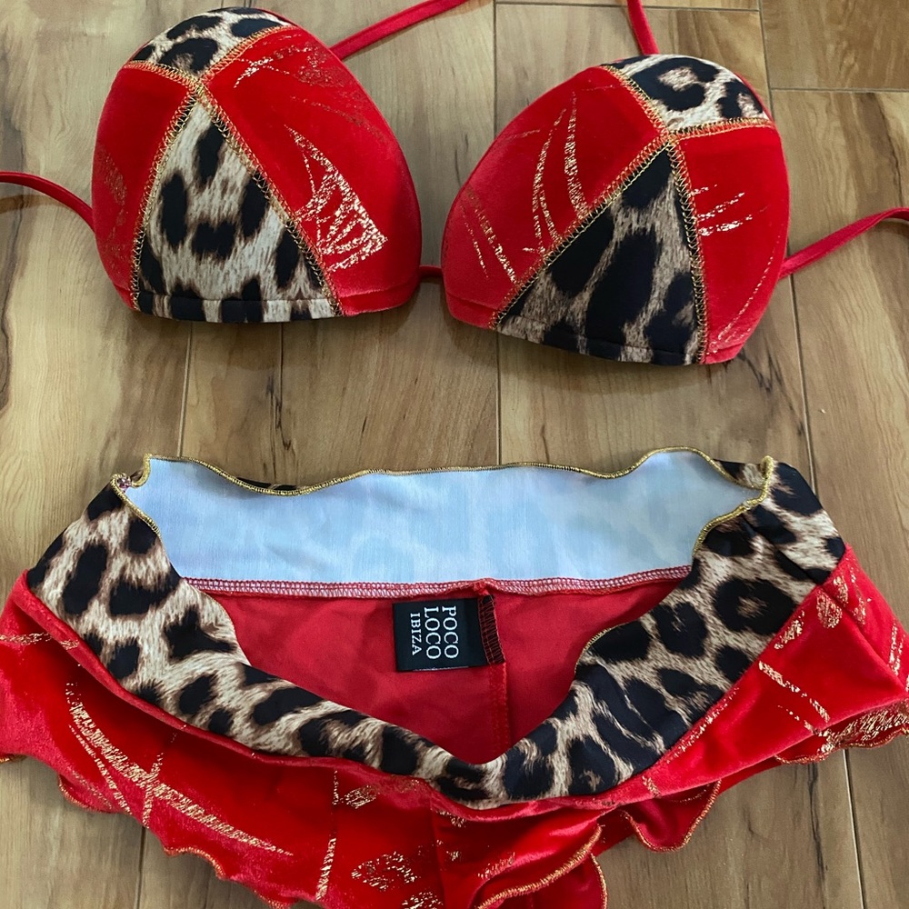 Poco Loco Ibiza ~ Red Cheetah Print Bikini